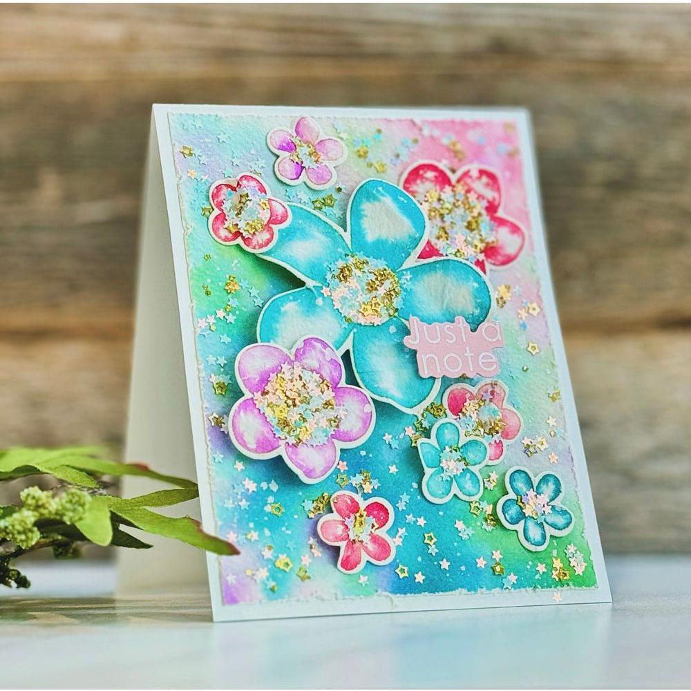 Simon Says Stamp Flower Power Wafer Dies 1014sdc Celebrate Just a Note Card