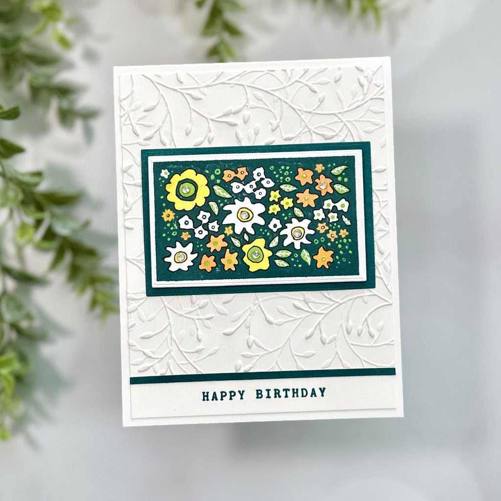 Simon Says Clear Stamps Flower Block 3027ssc Be Bold Birthday Card