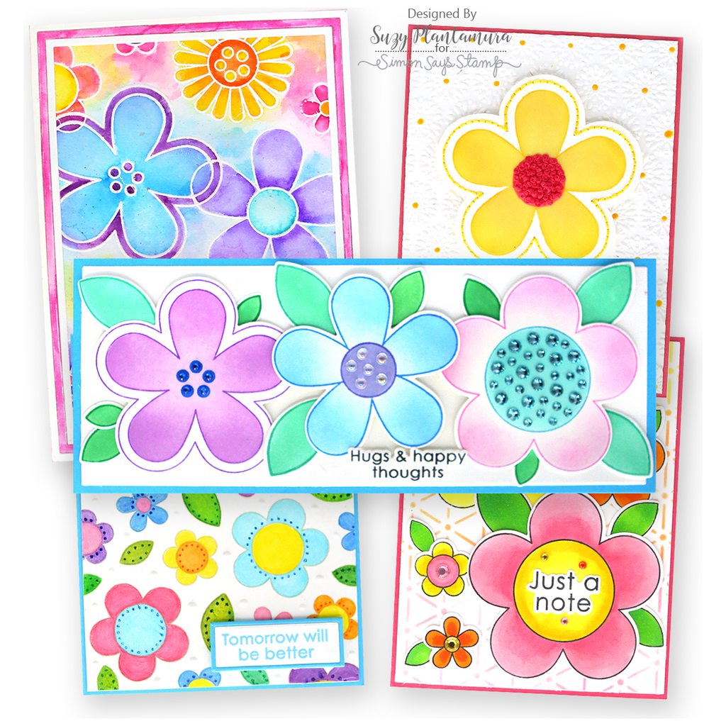 Simon Says Stamps Dies and Stencil Flower Power set777fp Celebrate Card Set | color-code:ALT05