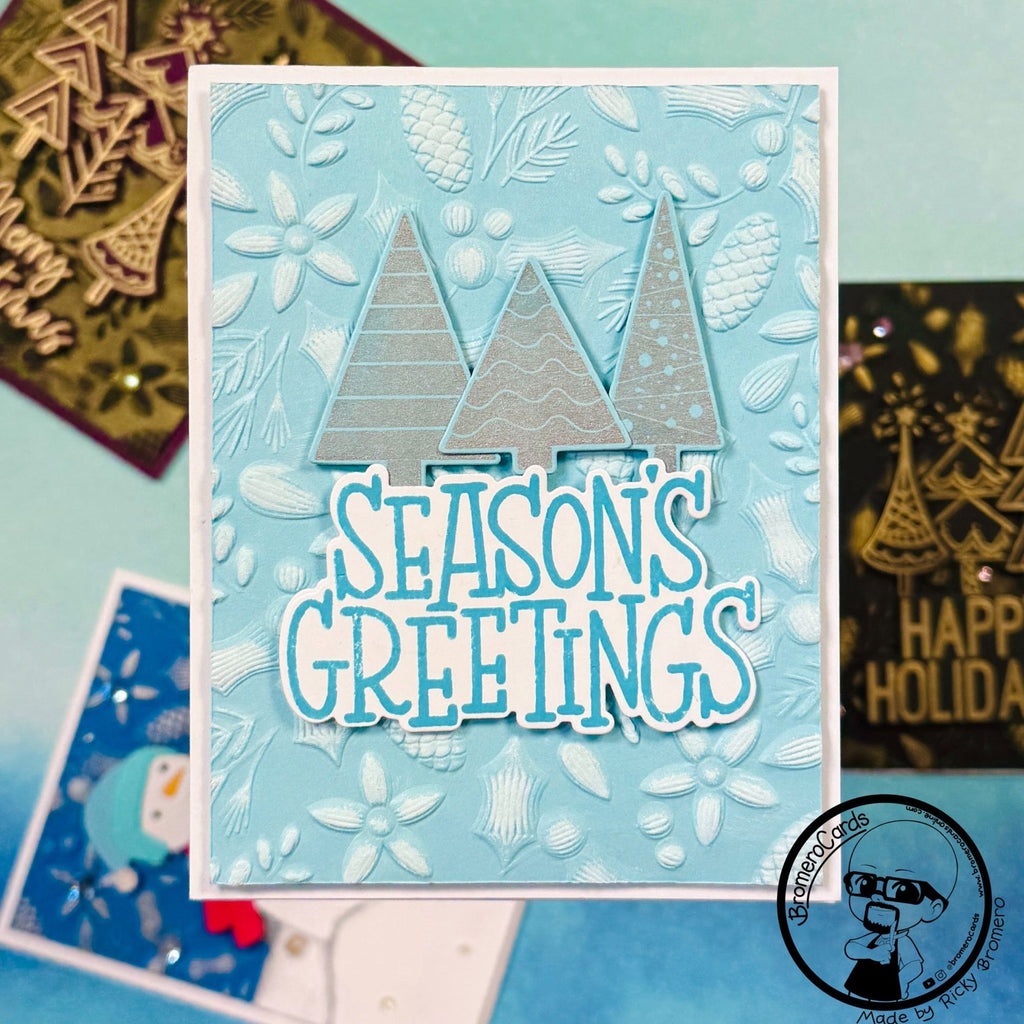 Simon Says Stamp Embossing Folder Fluted Forest Decor sf445 Christmas Card