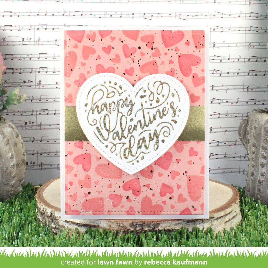 Lawn Fawn Foiled Sentiments: Happy Valentine's Day Hot Foil Plate lf3321 Gold Foil