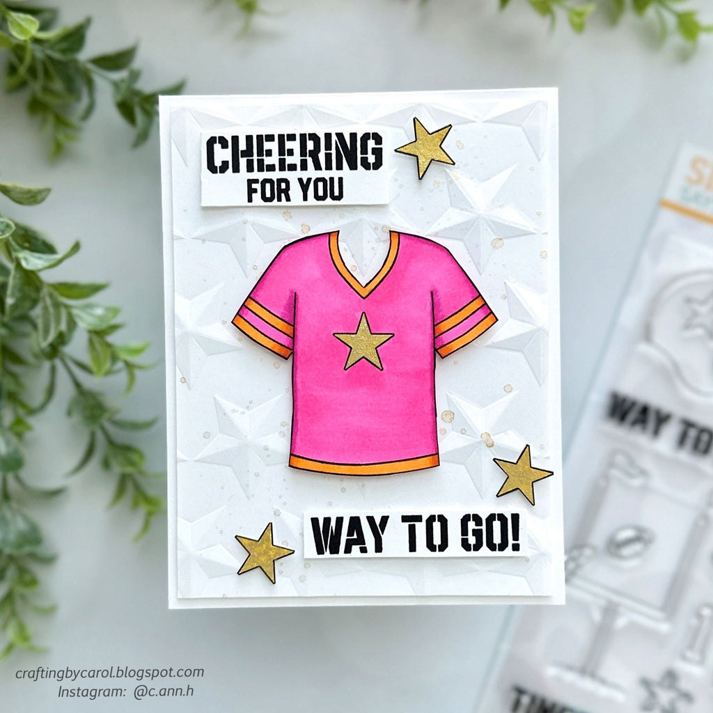 Simon Says Clear Stamps Football Season 2084ssc Cheering for You Encouragement Cards