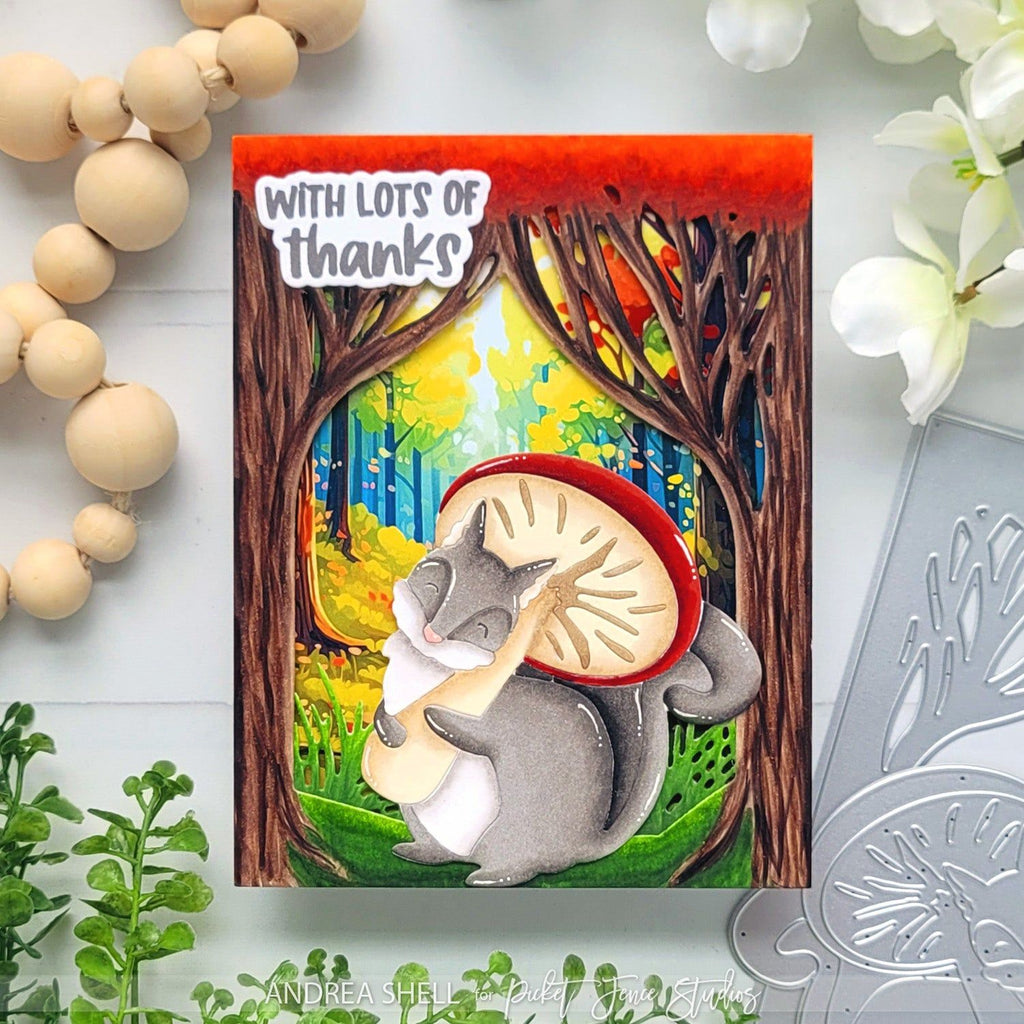 Picket Fence Studios Layered Fauna: For the Love of Mushrooms Squirrel Die pfsd-402 thanks