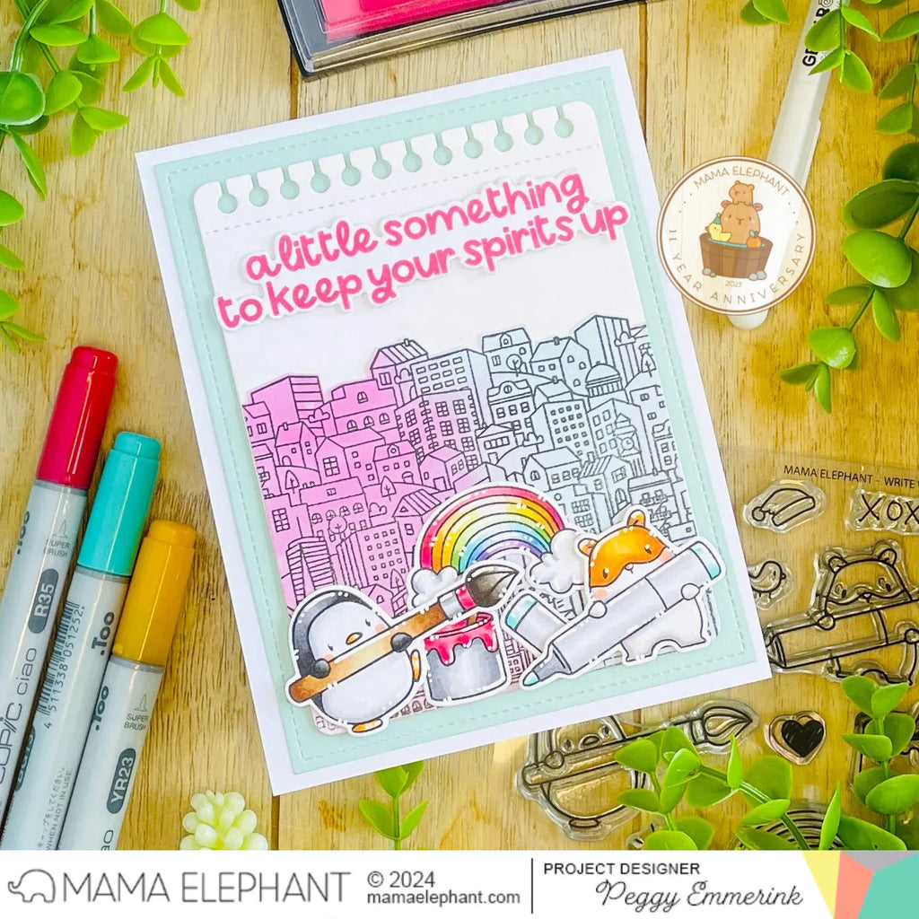 Mama Elephant Write With Me Clear Stamps penguin