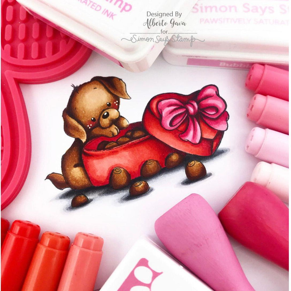 Simon Says Clear Stamps Friends Furever 2156ssc To Love Valentine's Day Puppy Coloring