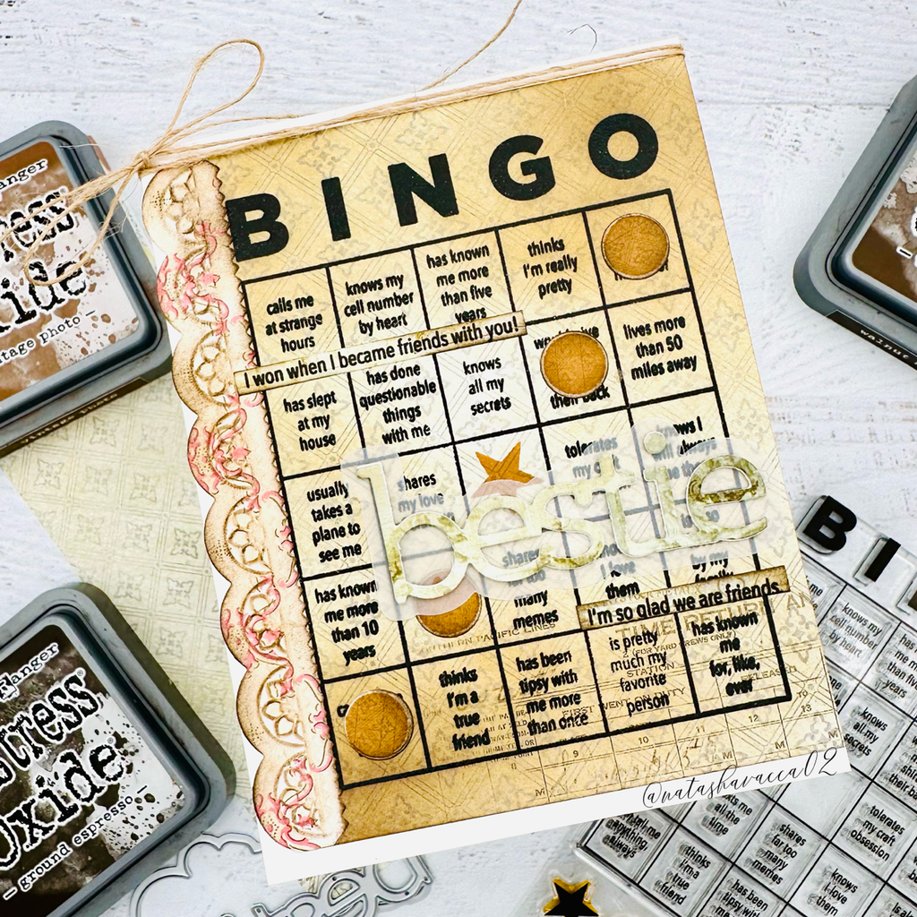 CZ Design Friendship Bingo Wafer Dies czd227c Sweetheart Friend Card