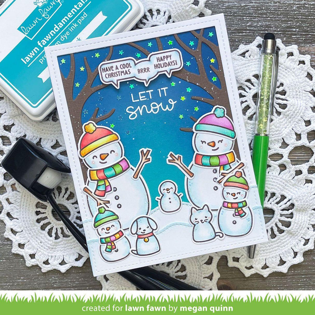 Lawn Fawn Frosty Family Clear Stamps lf3504 Let it Snow