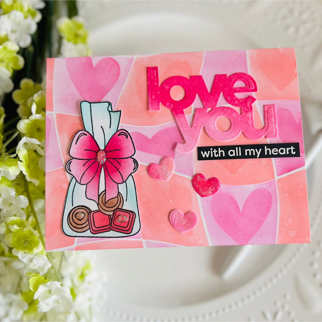 Simon Says Stamp Set of 4 Stencils Funky Hearts 1069st To Be Loved Love Card