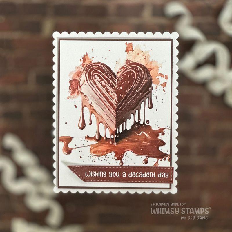 Whimsy Stamps Quick Card Fronts Chocolate Sweethearts wsqcf-02 decadent