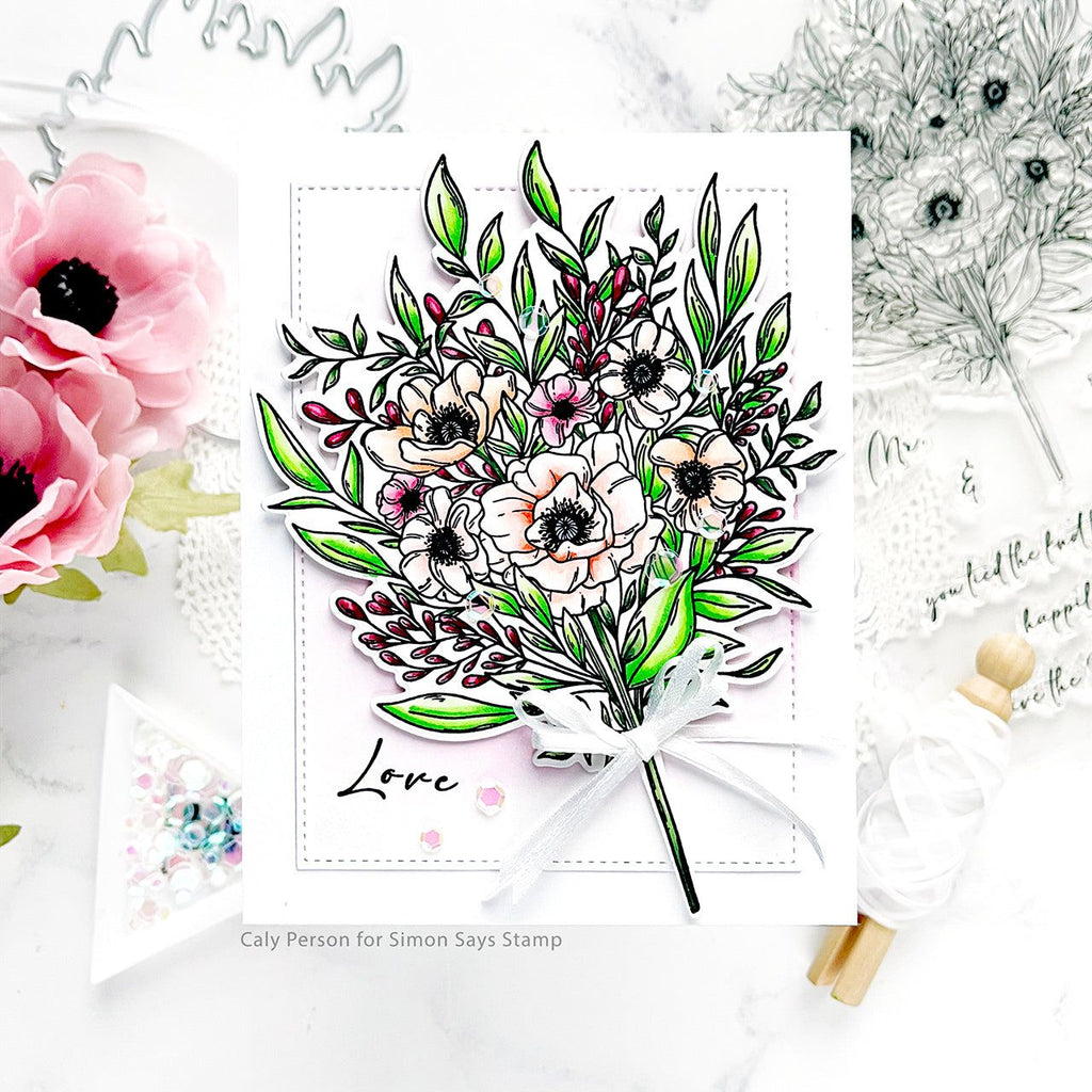 Gina K Designs Toss the Bouquet Clear Stamp and Die Set Love  | color-code:ALT01