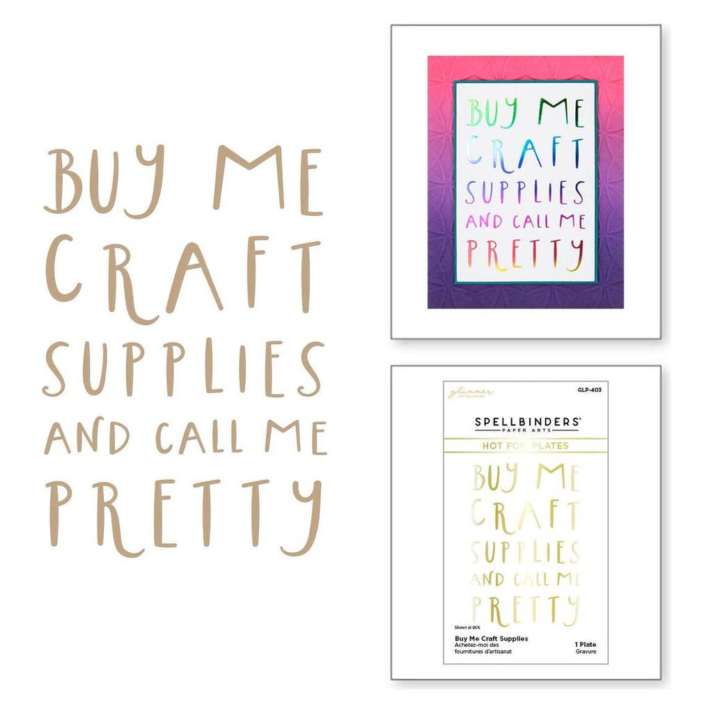 GLP-403 Spellbinders Buy Me Craft Supplies Glimmer Hot Foil Plate Pretty