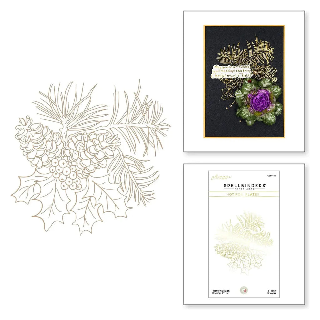 GLP-431 Spellbinders Snow Garden Sentiments Hot Foil Plate and Die Set product image