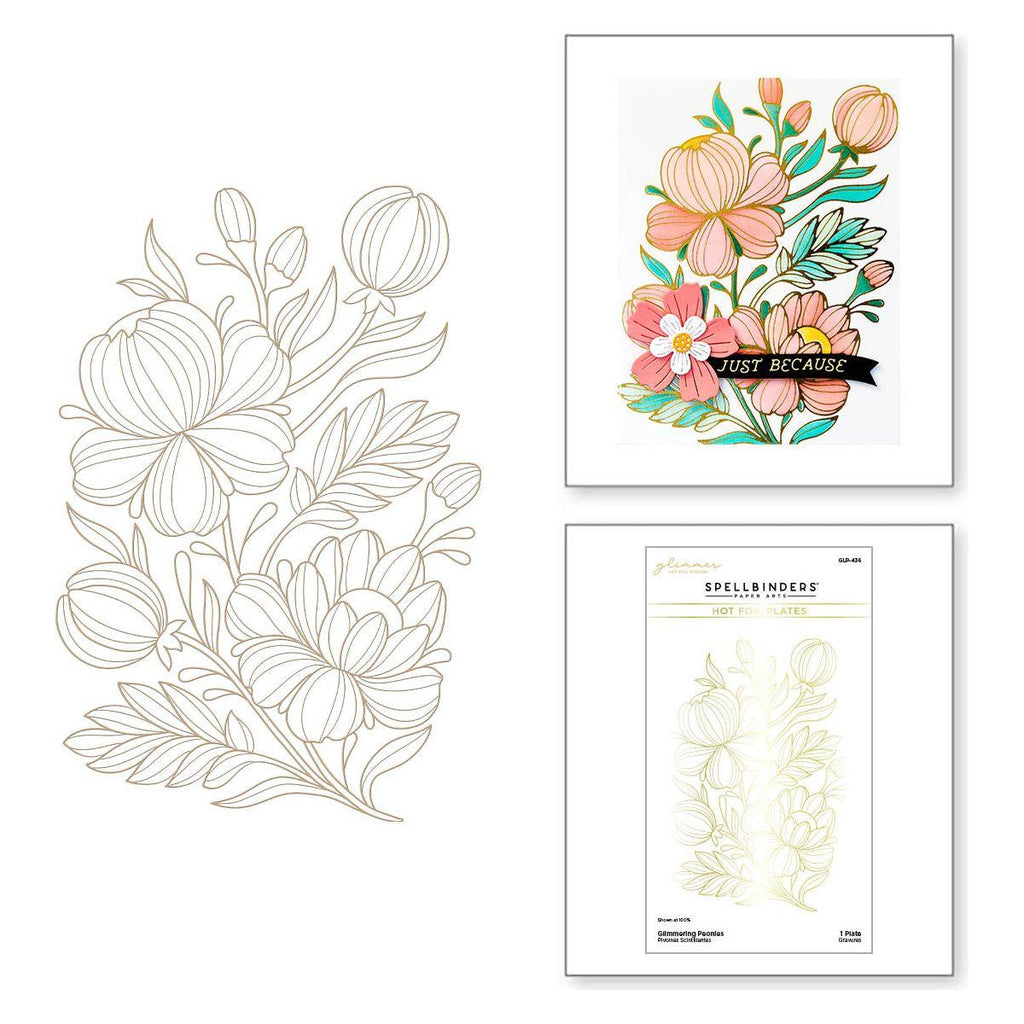 Spellbinders Glimmering Peonies Glimmer Hot Foil Plates glp-436 product image