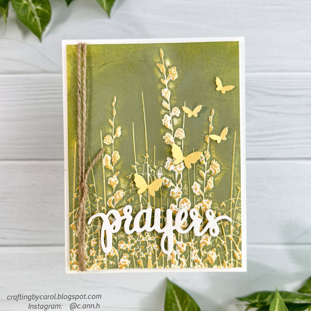 Simon Says Stamp Embossing Folder Garden Spires sf329 Out Of This World Prayers Card | color-code:ALT01