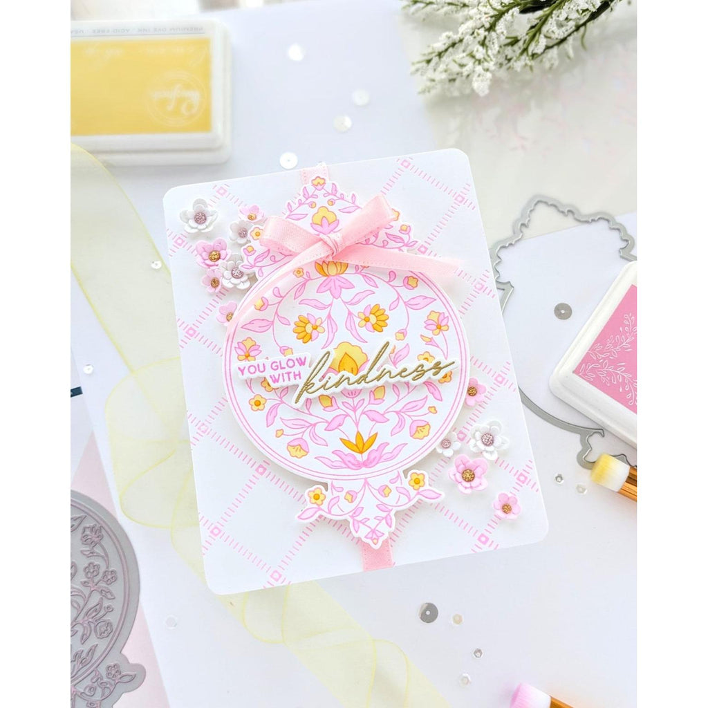 Pinkfresh Studio Garden Tapestry Dies 238424 Elegant Kindness Card | color-code:ALT02