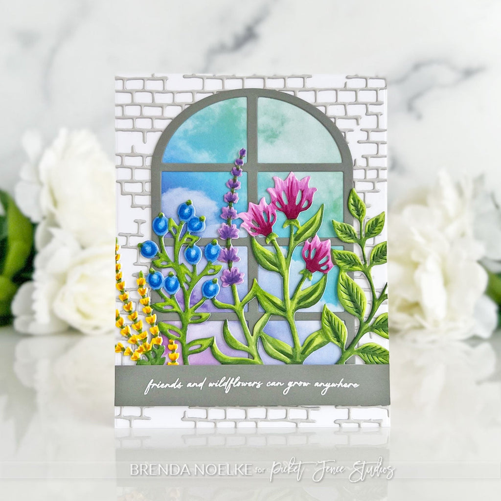 Picket Fence Studios Garden Topper Cover Plate Die pfsd-366 friends and wildflowers grow anywhere