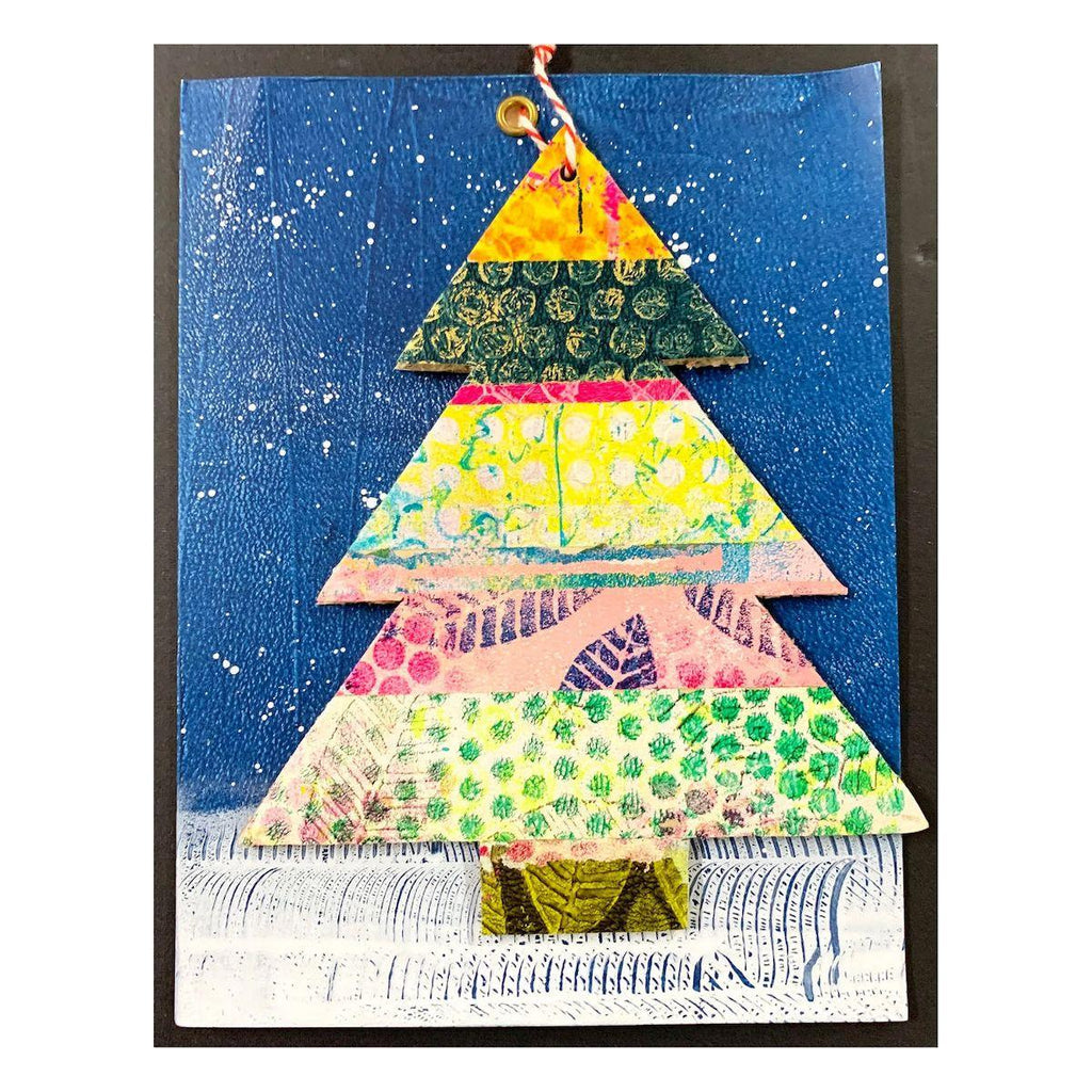 Gelli Arts Christmas Card Kit tree