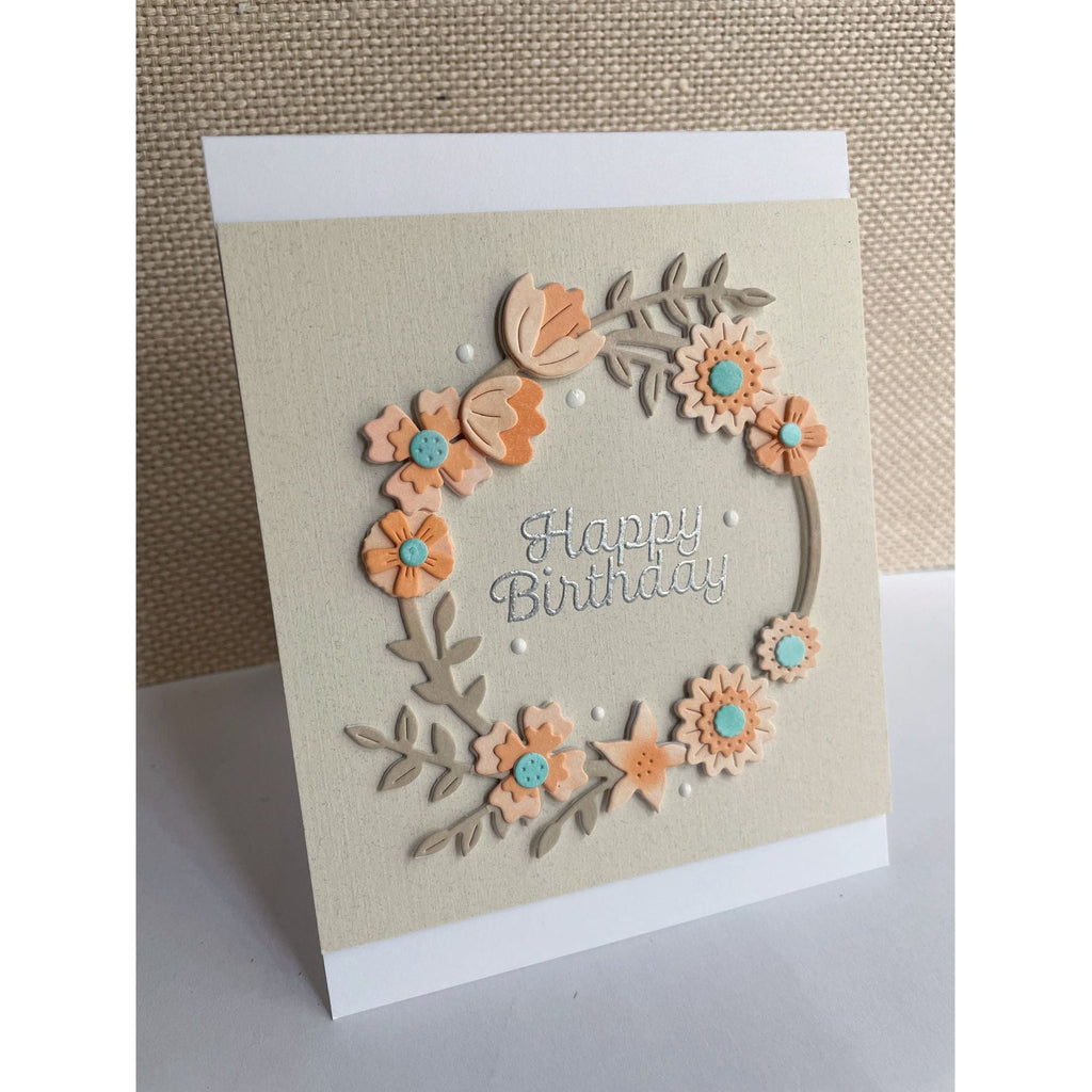 Simon Says Stamp Gentle Layers Floral Wreath Wafer Dies s939 Sunny Vibes Birthday Card | color-code:ALT03