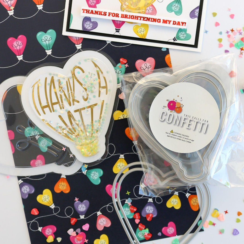 This Calls For Confetti Heart Glow Shaker Pouch and Die Set product image