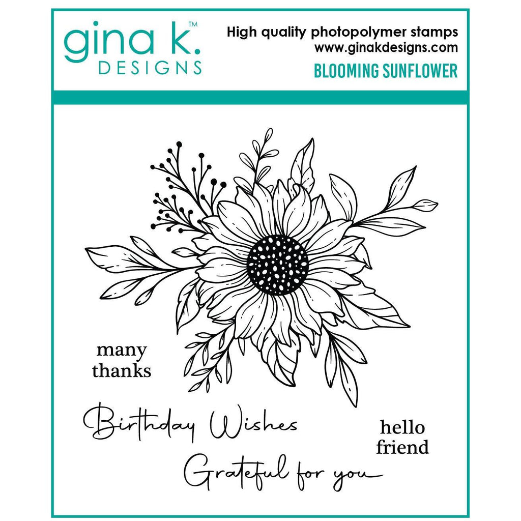 Gina K Designs Blooming Sunflower Clear Stamps gkd244