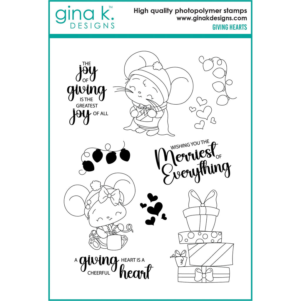 Gina K Designs Giving Hearts Clear Stamps dg06