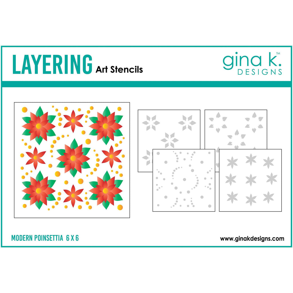 Gina K Designs Modern Poinsettia Layering Stencils gkdst85