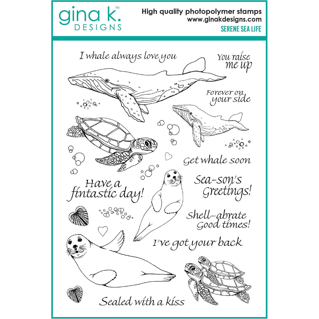 Gina K Designs Serene Sea Life Stamps mm137