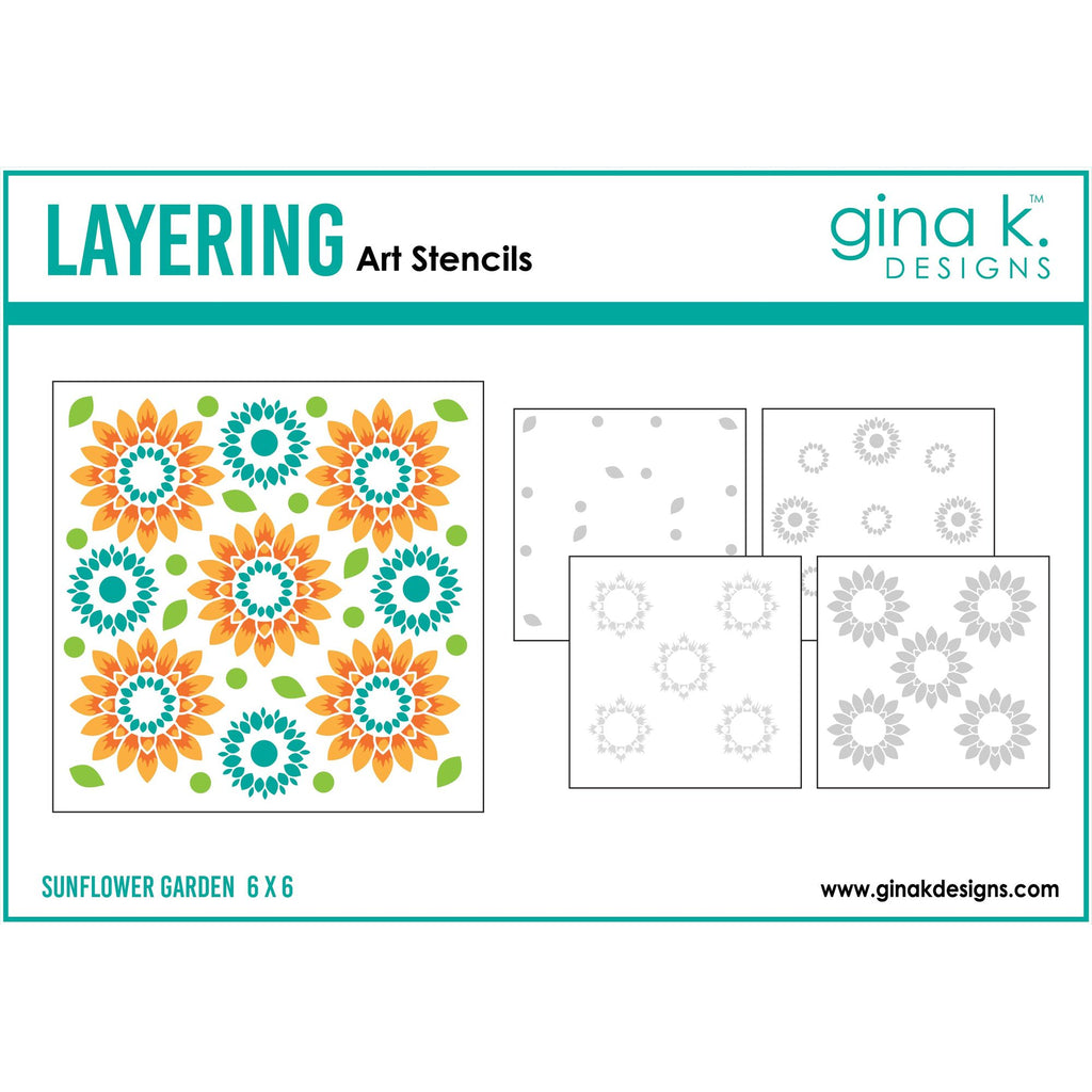 Gina K Designs Sunflower Garden Layering Stencils gkdst83