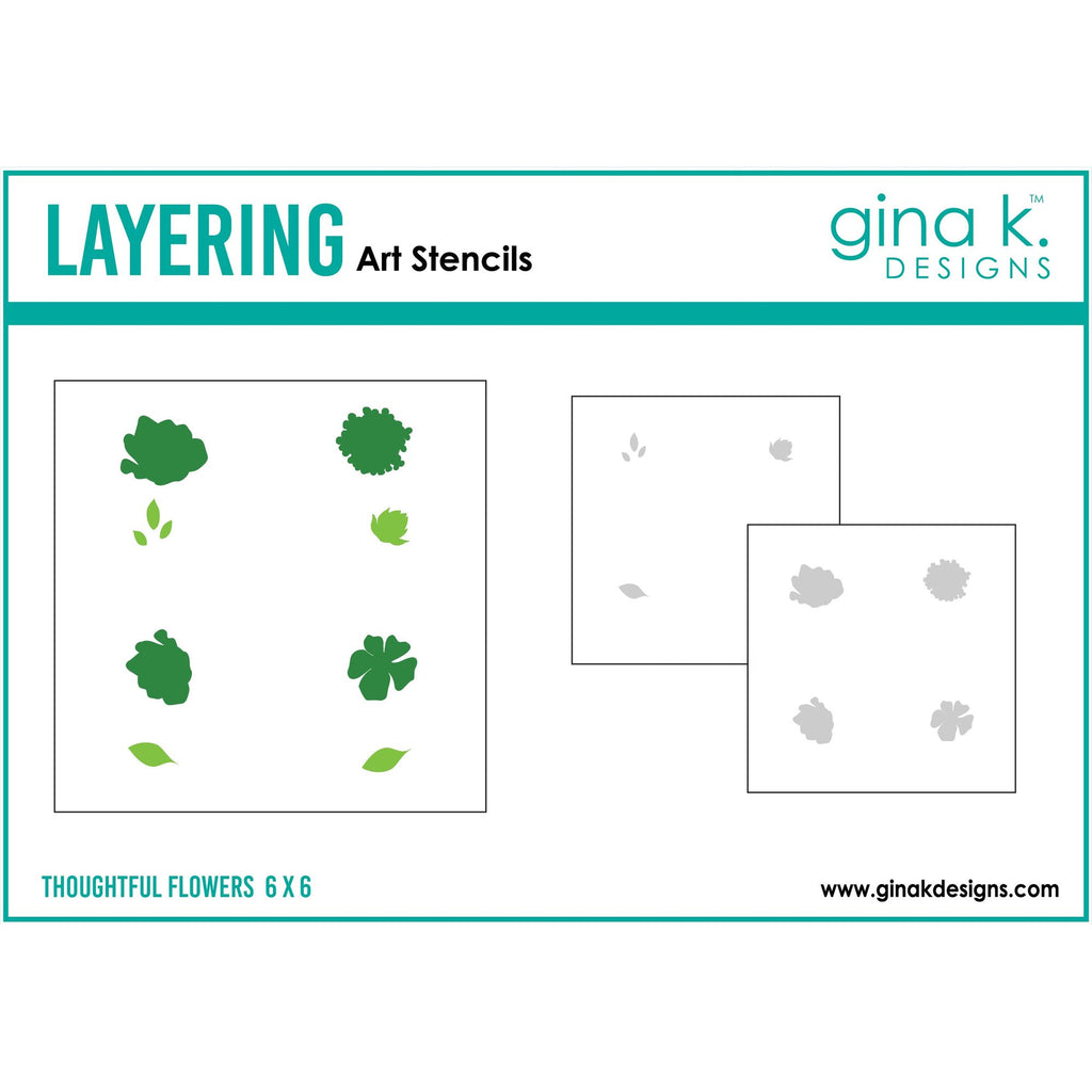 Gina K Designs Thoughtful Flowers Layering Stencils gkdst84