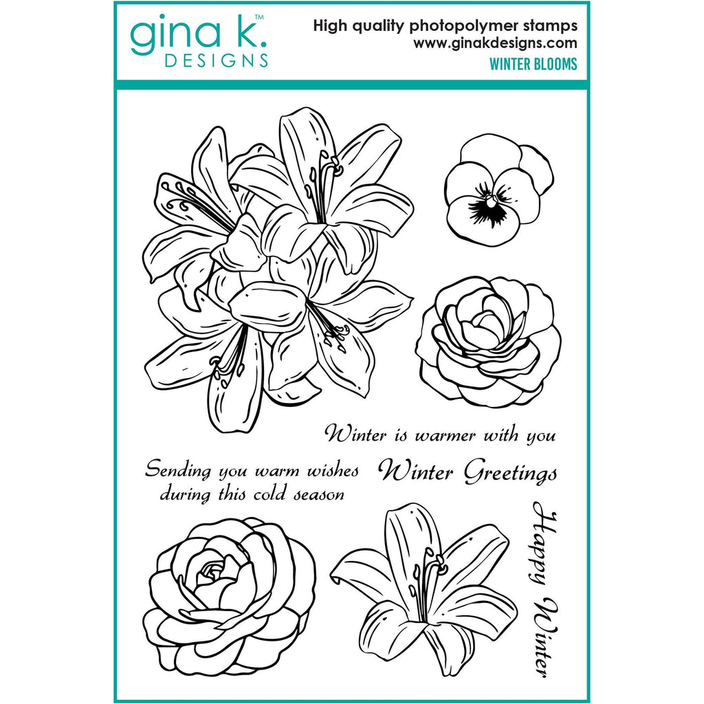 Gina K Designs Winter Blooms Stamps hs60