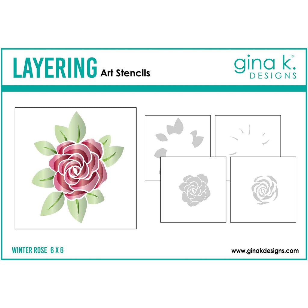 Gina K Designs Winter Rose Layering Stencils gkdst88