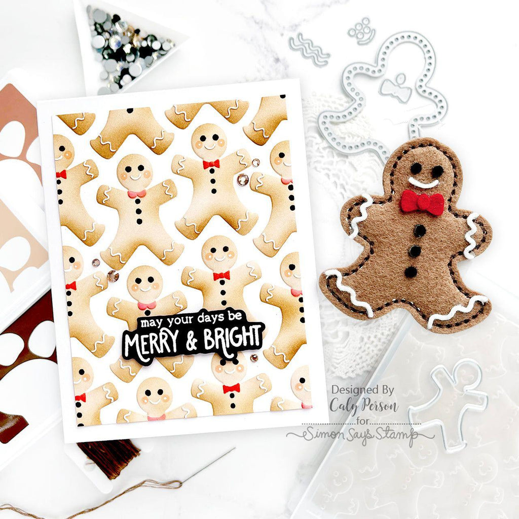 Simon Says Stamp Gingerbread Man Stitching Wafer Dies 1077sd Christmas Card and Ornament | color-code:ALT05