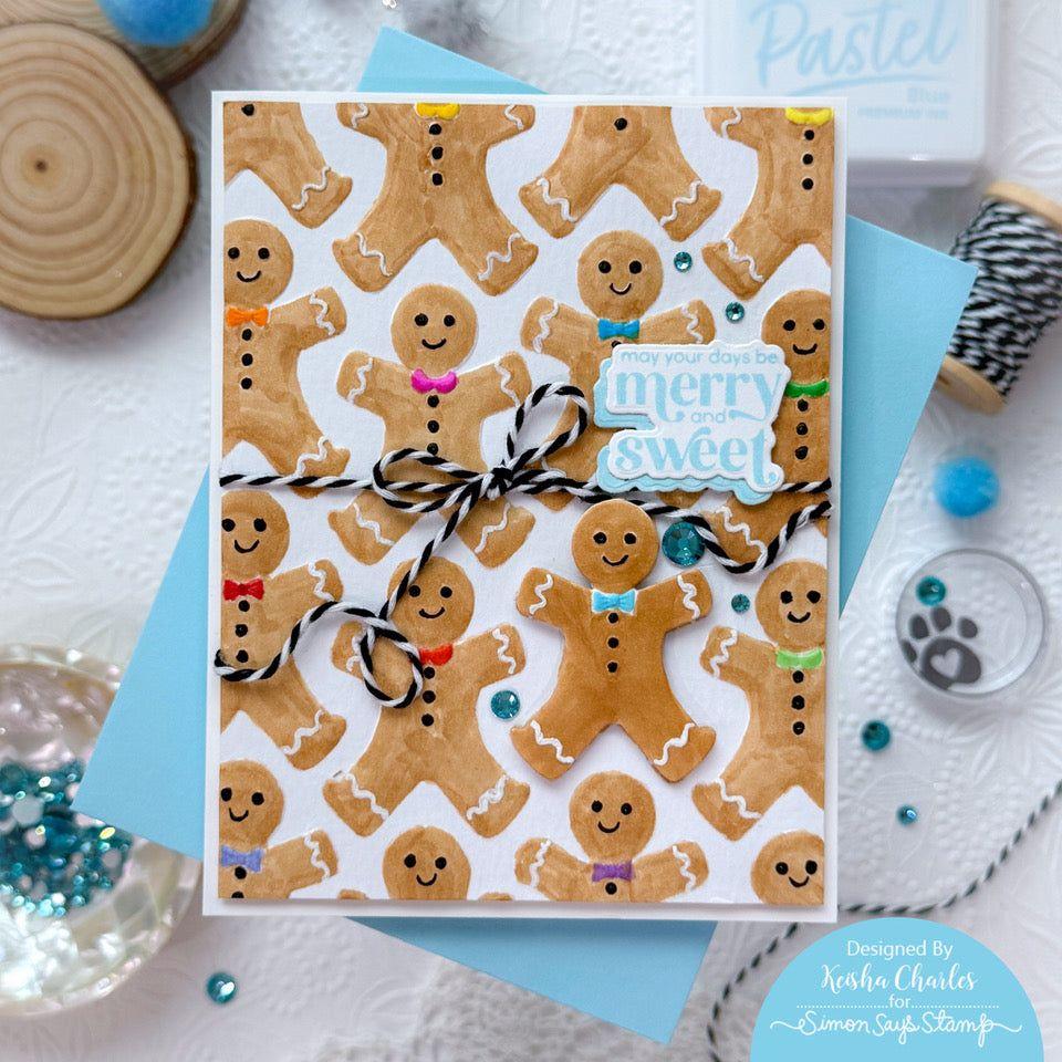 Simon Says Stamp Embossing Folder and Cutting Die Gingerbread Man sfd456 Festive Fun Christmas Card