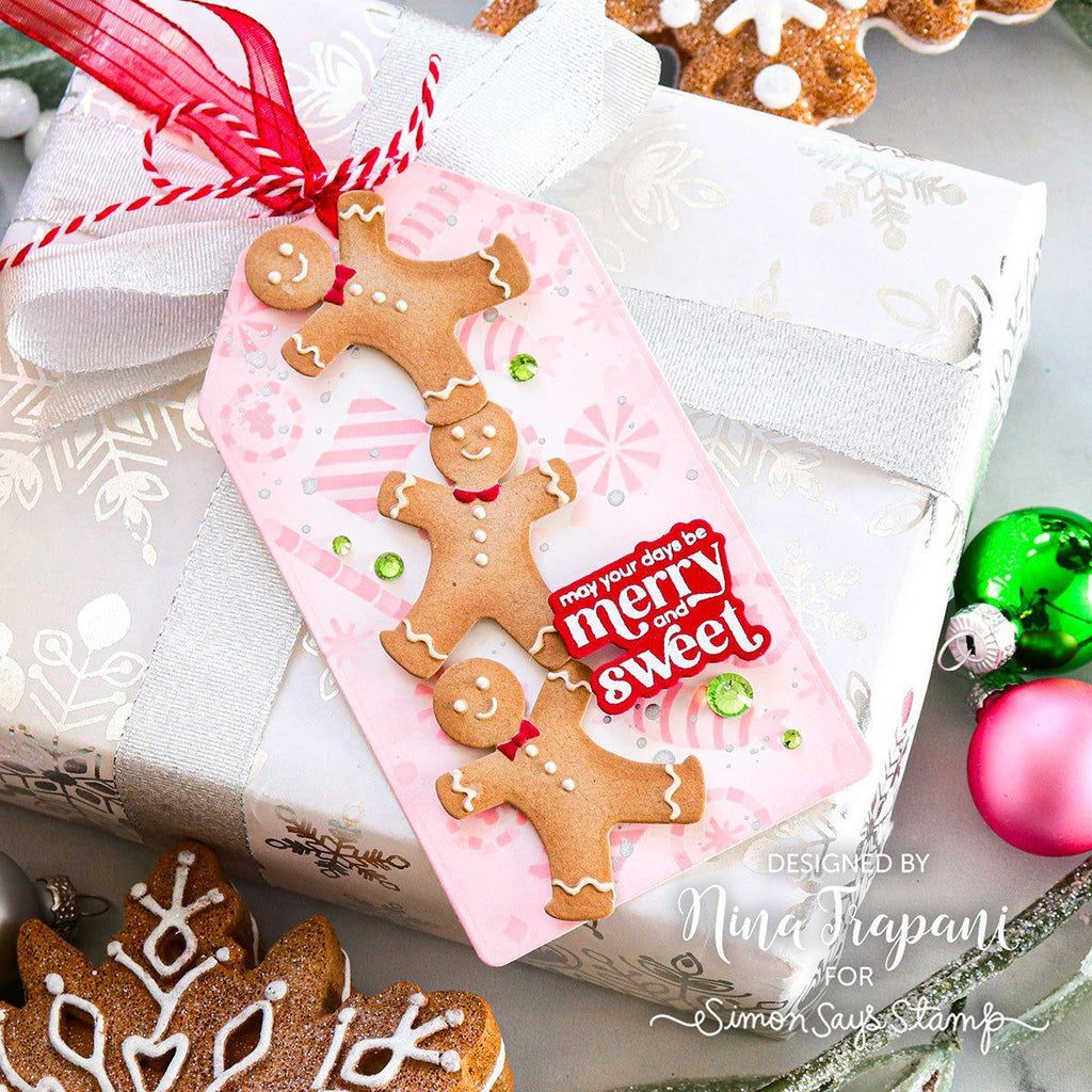 Simon Says Stamp Embossing Folder and Cutting Die Gingerbread Man sfd456 Festive Fun Christmas Tag | color-code:ALT01