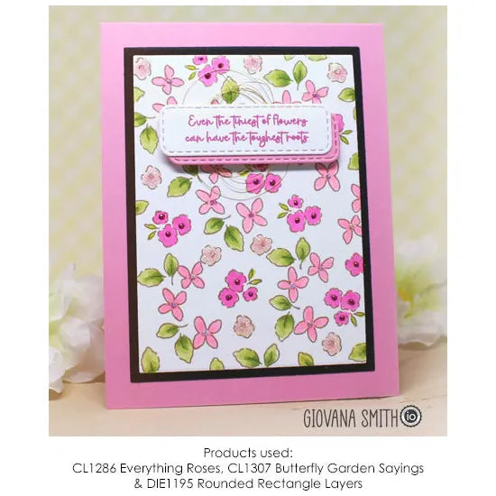 Impression Obsession Everythng Roses Clear Stamps cl1286 flower background