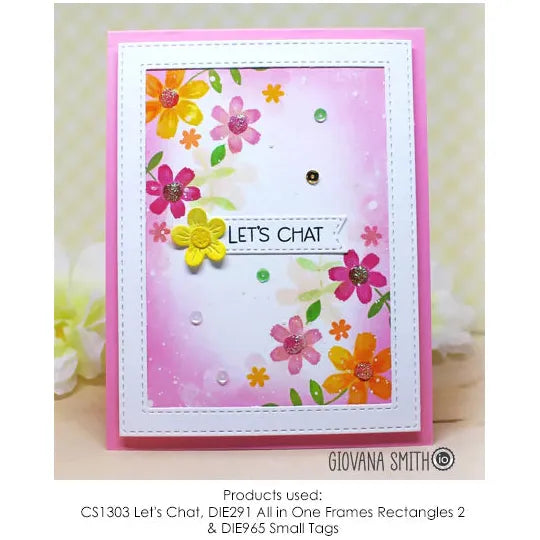 Impression Obsession Let's Chat Clear Stamps cs1303 pink background