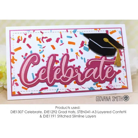 Impression Obsession Grad Hats Dies die1292-q celebrate