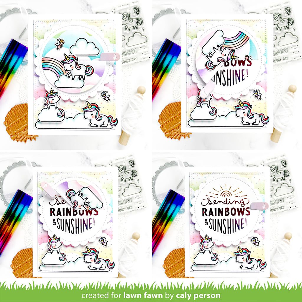 Lawn Fawn Set Give It A Whirl Template and Dies Sending Rainbows | color-code:alt1