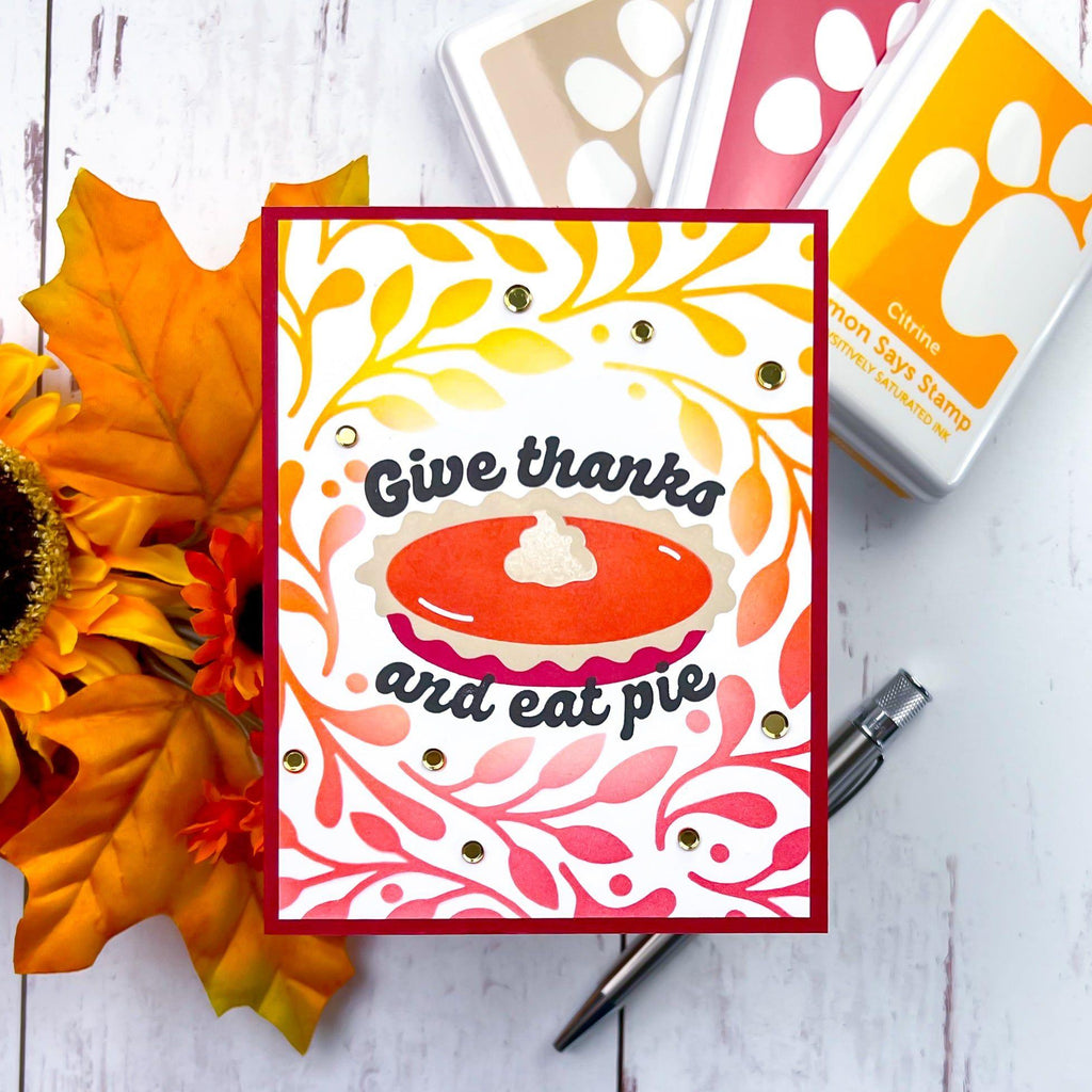 Simon Says Clear Stamps Give Thanks and Eat Pie 2093ssc Stamptember Thanksgiving Card