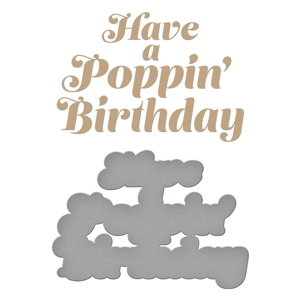 GLP-384 Spellbinders Glimmering Poppin Birthday Hot Foil Plate and Die Set