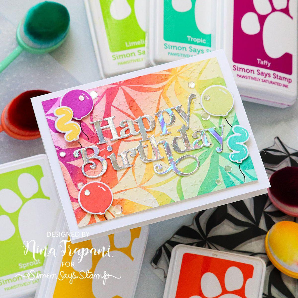 Simon Says Stamps And Dies Grad Balloons set764gb Celebrate Birthday Card