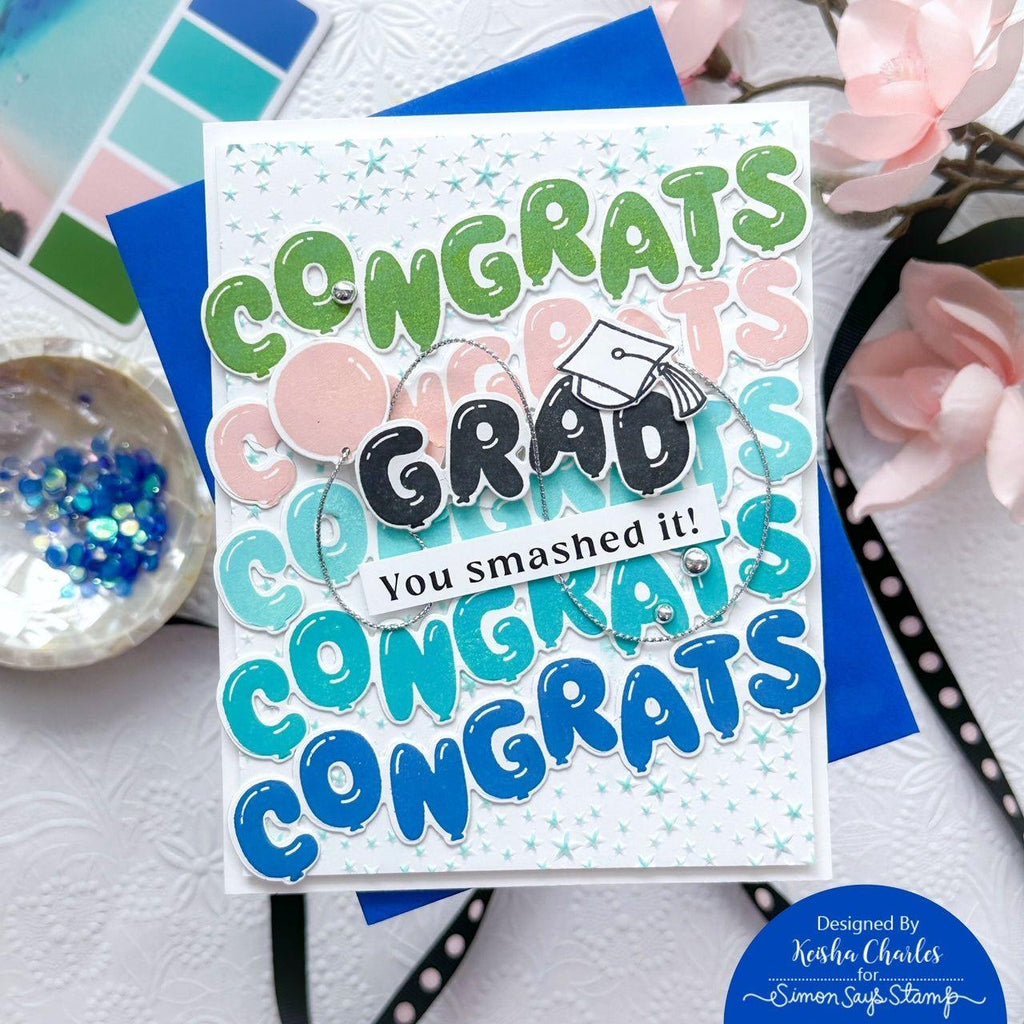 Simon Says Stamp Grad Balloons Wafer Dies 1075sdc Celebrate Grad Card