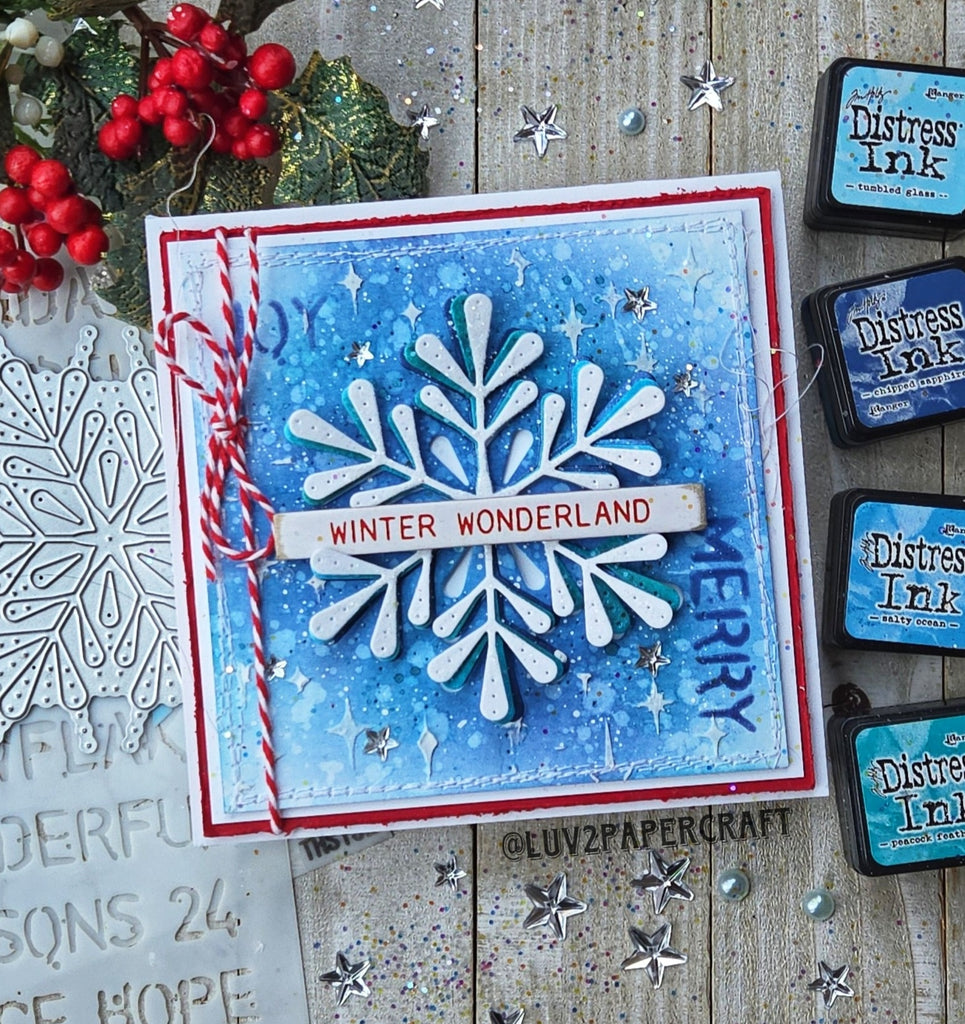 Simon Says Stamp Grand Pixie Snowflake Wafer Die s962 DieCember Christmas Card