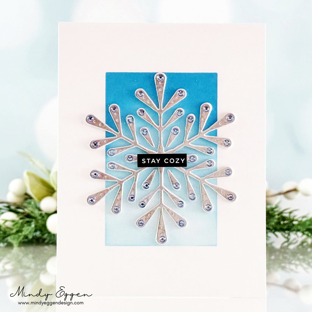 Simon Says Stamp Grand Pixie Snowflake Wafer Die s962 DieCember Christmas Card