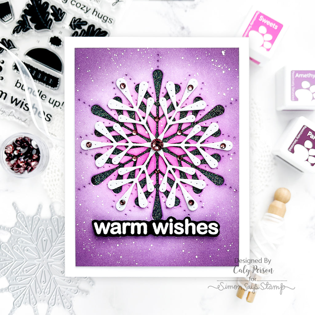 Simon Says Stamp Grand Pixie Snowflake Wafer Die s962 DieCember Christmas Card