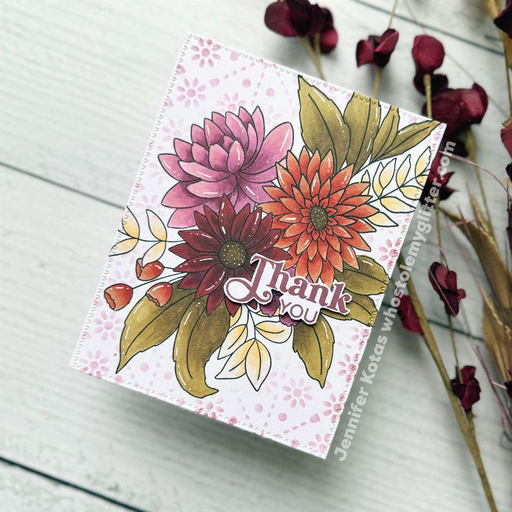 Simon Says Stamp Grateful Florals Wafer Dies 1141sdc Stamptember Thank You Card