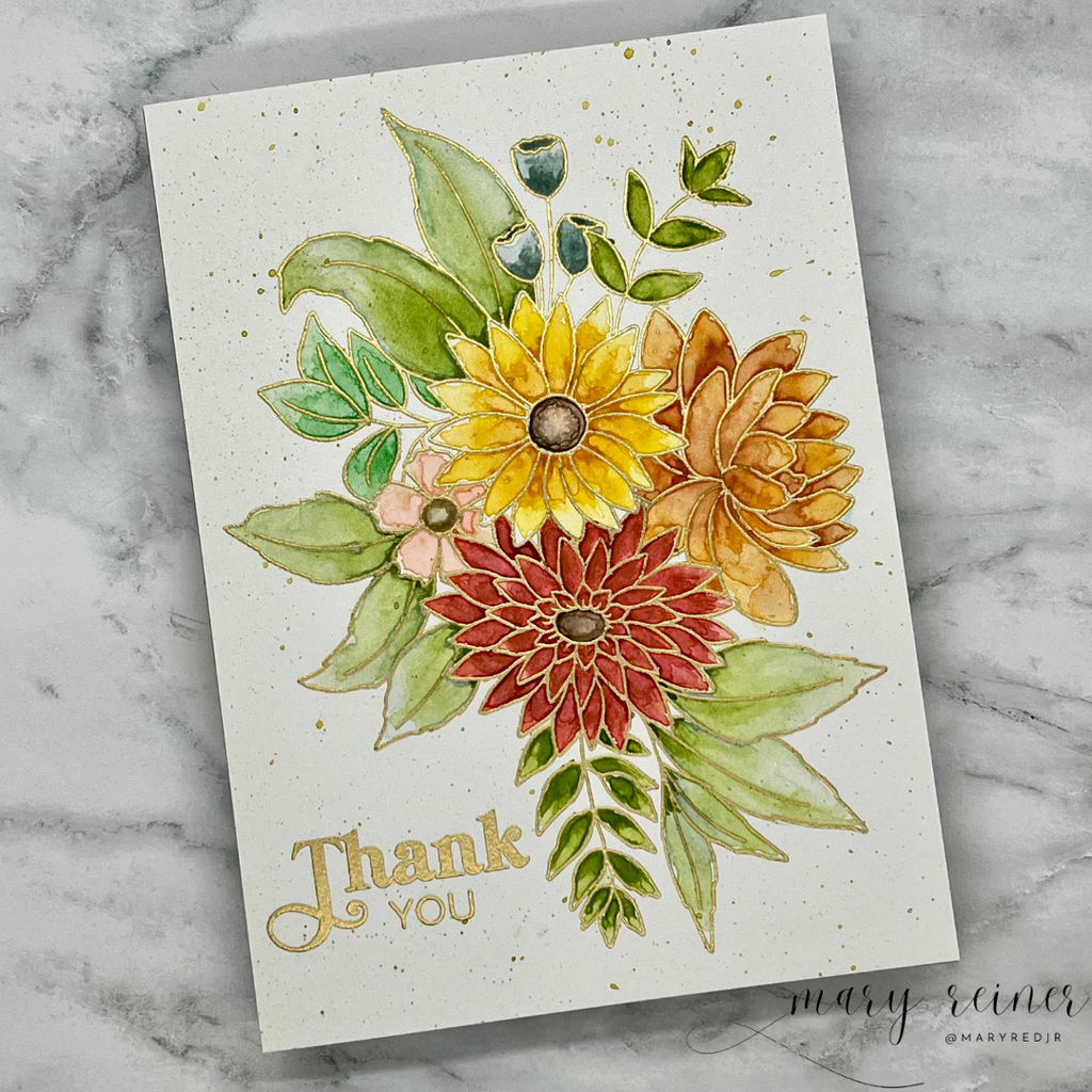 Simon Says Clear Stamps Grateful Florals 2090ssc Stamptember Thank You Card