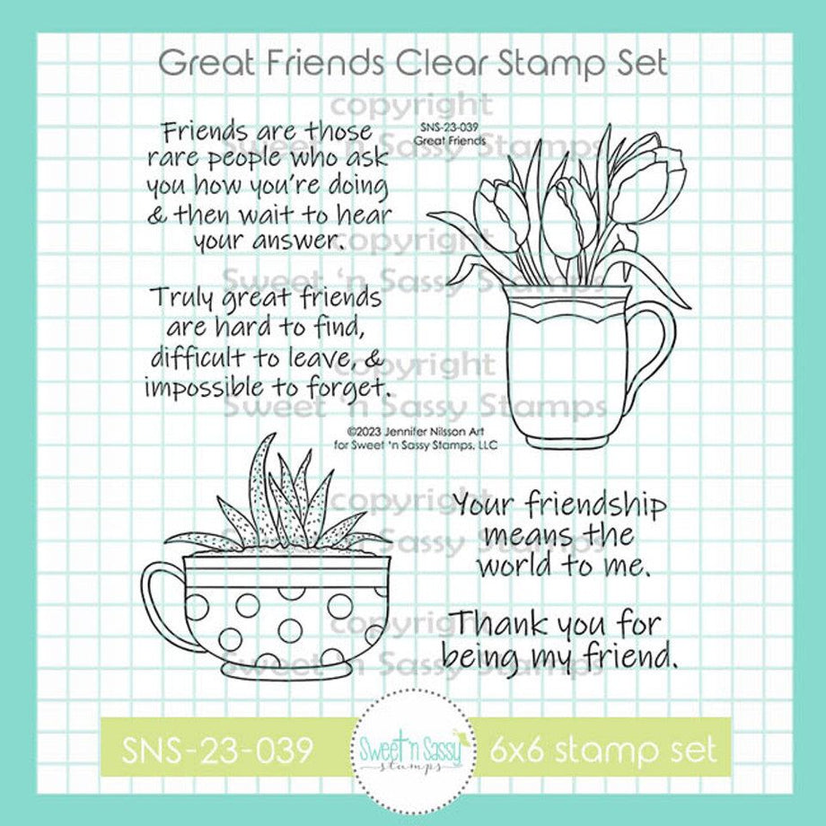 Sweet 'N Sassy Great Friends Clear Stamp Set sns-23-039