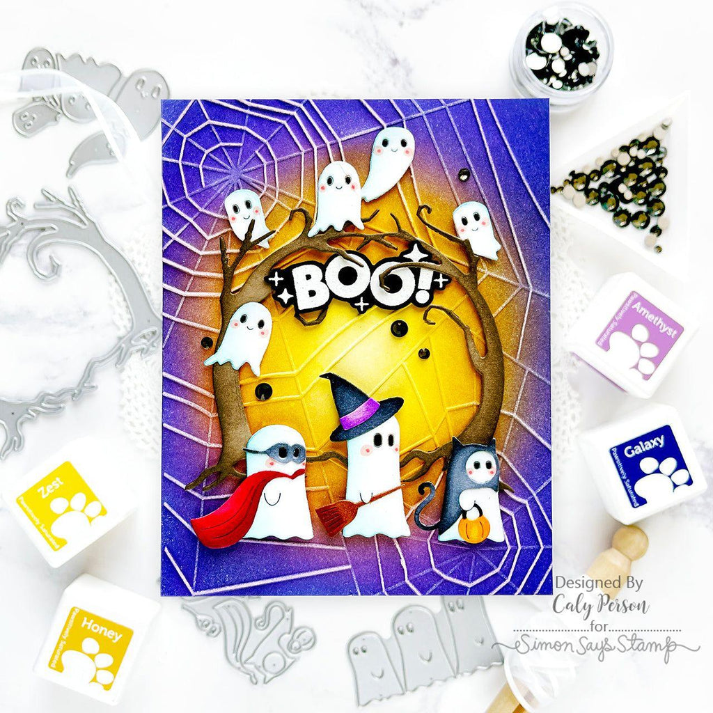 Simon Says Stamp Pawsitively Dazzling Gems Gunmetal se121 Sweet Wishes Halloween Card | color-code:ALT02