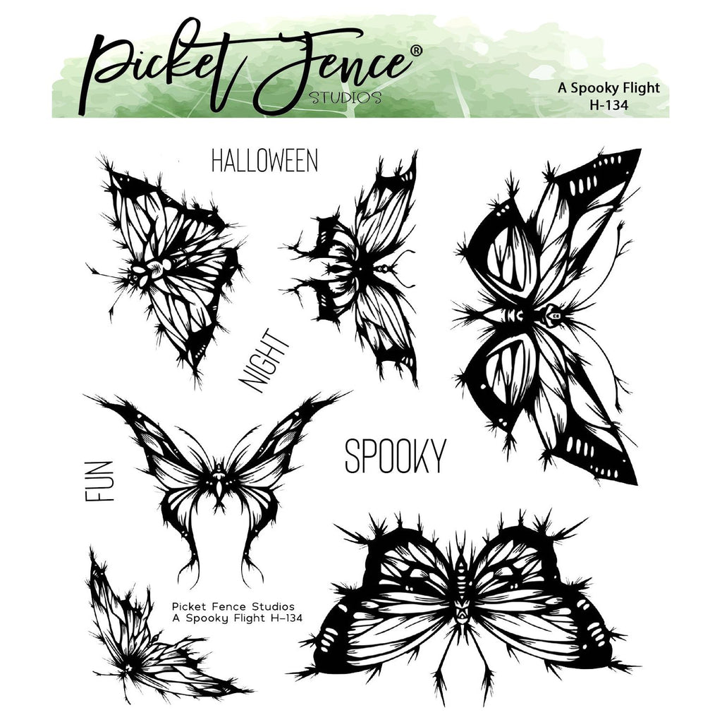 Picket Fence Studios A Spooky Flight Clear Stamps h-134